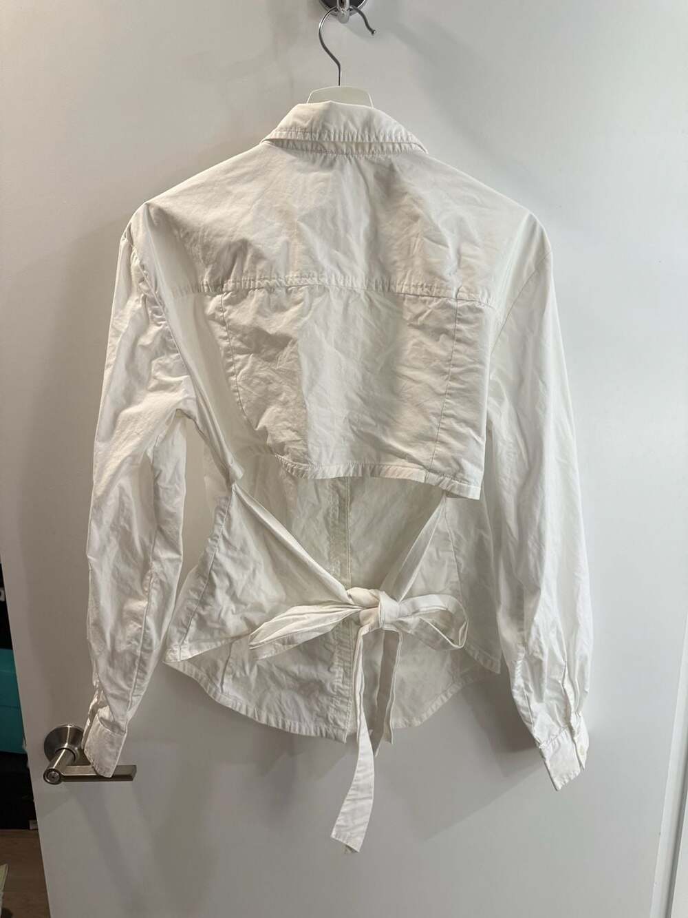 Maeve White Button Down Shirt Size L - Picture 5 of 9